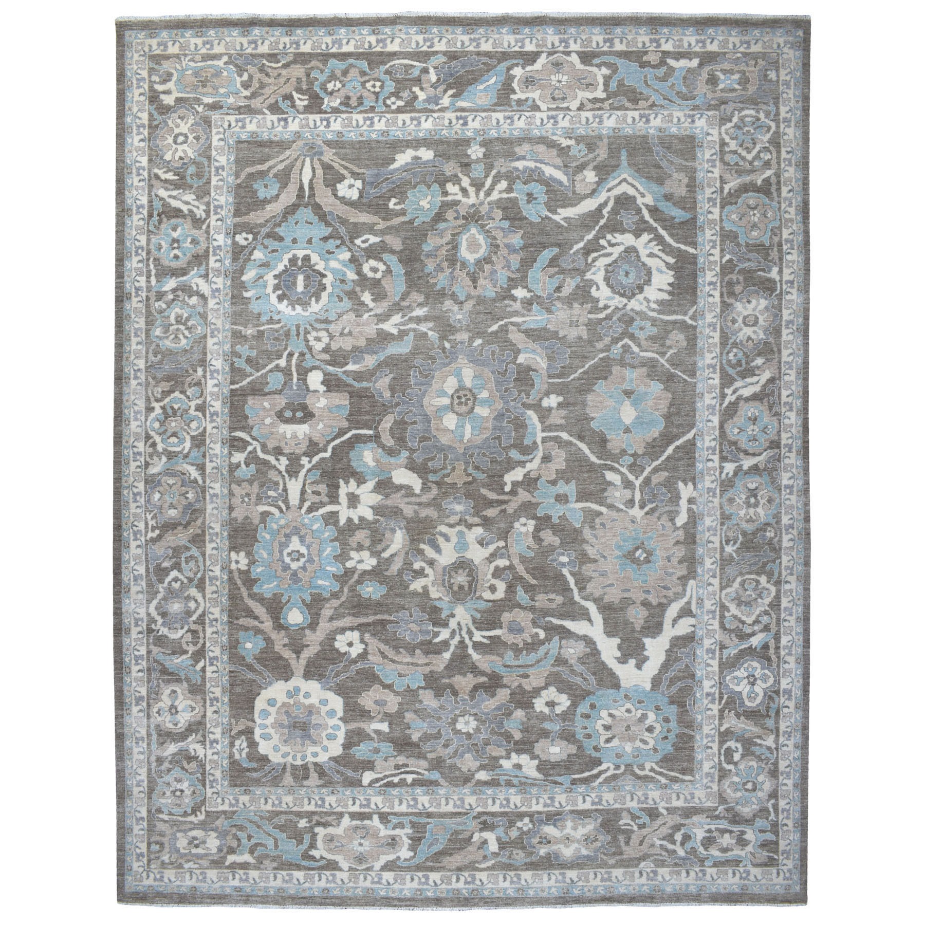 Transitional Wool Hand-Knotted Area Rug 11'9